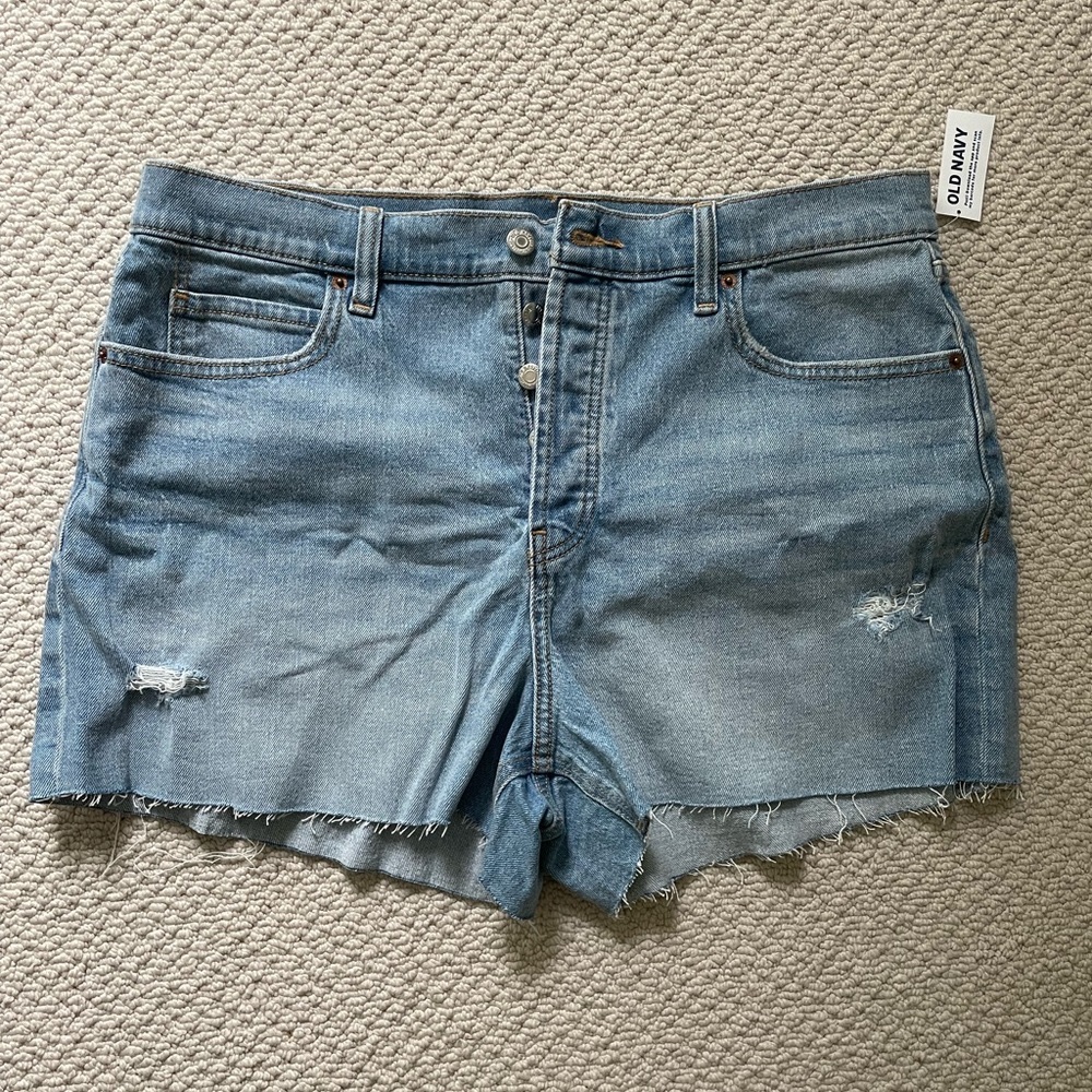 High-Waisted Button-Fly Cut-Off Jean Shorts